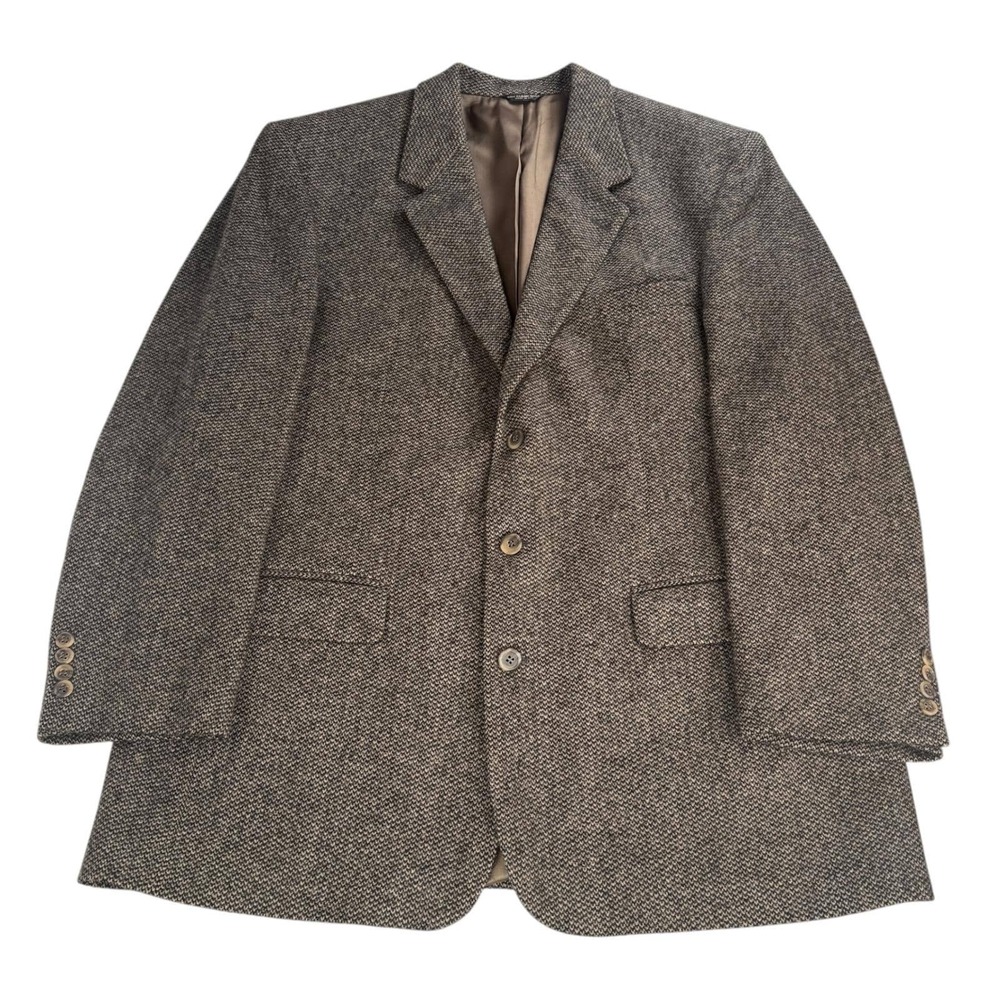 Mens Vintage Kimmel-Meehan Blazer‎ Jacket Brown 100% Wool Sport Coat Size 46 R